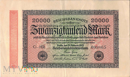 Duże zdjęcie Niemcy - 20 000 marek (1923)