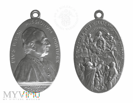 Medalik PIUS XI i św. Teresa od Dzieciątka Jezus