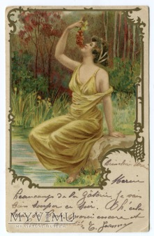 1902 Secesja Kobieta z owocami - nimfa leśna ;)