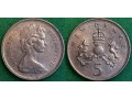 Wielka Brytania, 5 new pence 1970