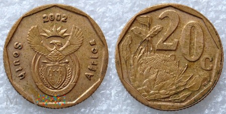 South Africa, 20 cents 2002