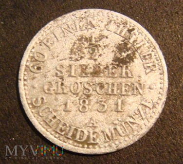 ½ SILBER GROSCHEN / 60 EINEN THALER 1831