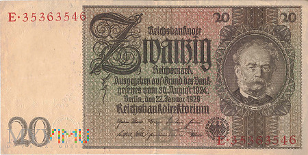Niemcy - 20 reichsmarek (1929)