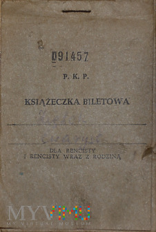Książeczka biletowa PKP dla rencisty na 1975/76