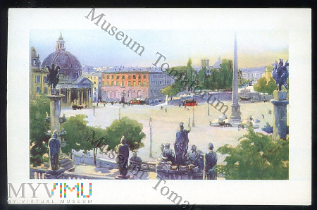 Roma - Piazza del Popolo - Plac Popolo - 1920-te