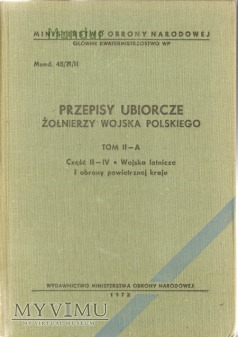 Przepisy ubiorcze żołnierzy Wojska Polskiego II-A