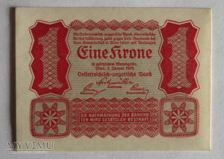 1 Korona 1922 r - Austria