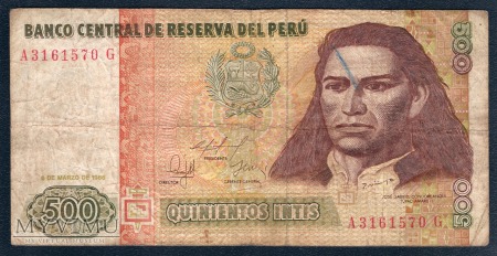 Peru, 500 INTIS 1986r.