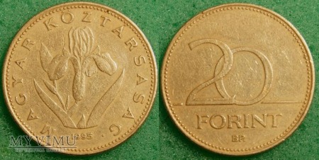 Duże zdjęcie Węgry, 20 Forint 1995