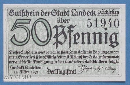 50 Pfennig 1921 - Bad Landeck - Ladek Zdroj