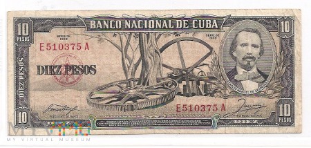 Duże zdjęcie Kuba.2.Aw.10 pesos.1958.P-88b
