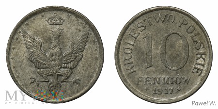 1917 10 fenigów (pióra nastroszone)