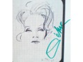Marlene Dietrich Autograf na wycinku prasowym