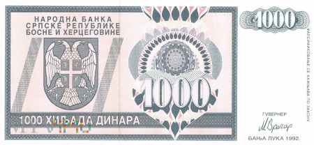 Bośnia i Hercegowina - 1 000 dinarów (1992)
