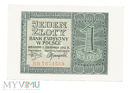 Polska - 1 złoty, 1941r.