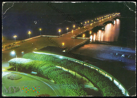 Duże zdjęcie Sopot molo nocą - 1970