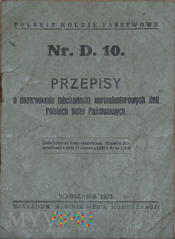 D10-1934 Przepisy o dozorowaniu linii PKP