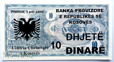 Duże zdjęcie Kosowo, 10 dinarów 1999
