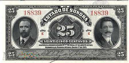 Meksyk 25 centavos 01.01.1915