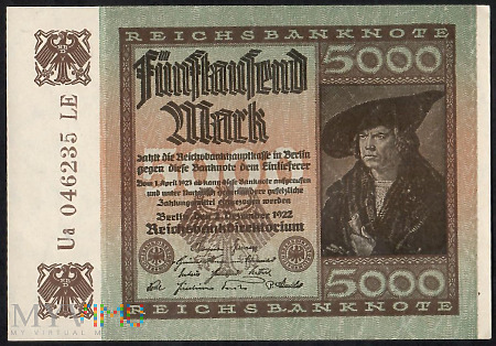 Reichsbanknote 5000 mark 02.12.1922