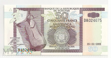 Burundi.3.Aw.50 franków.2005.P-36