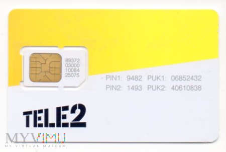 Karta SIM Tele2 - żółto-biała