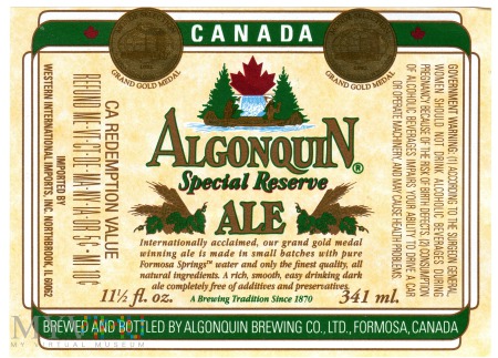 Algonquin Special Reserve Ale