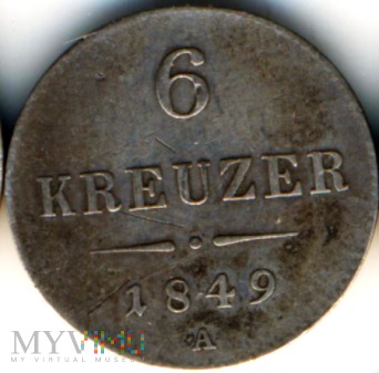 Duże zdjęcie 6 Kreuzer - Franz Joseph I 1849 A Silver Austria