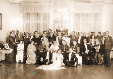 ślub, mundur, pałac 1936