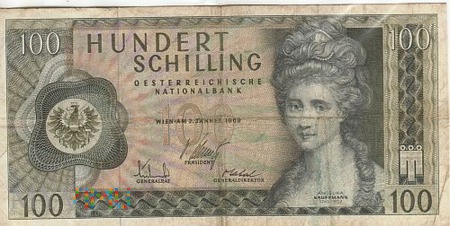 AUSTRIA 100 SCHILLING 1969