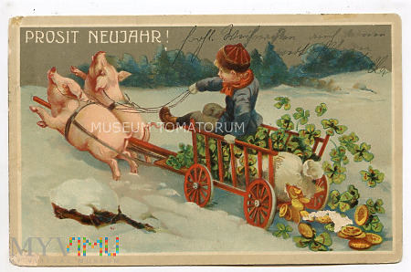 Duże zdjęcie Świnka Noworoczna - pocz. XX wieku