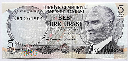 Turcja 5 lir 1976