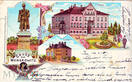 Wągrowiec - Wongrowitz Litografia 1903 rok