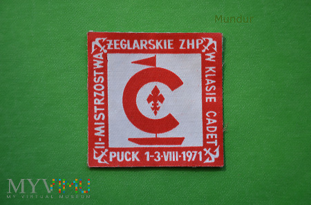 Oznaka Mistrzostwa Żeglarskie ZHP - Puck 1971
