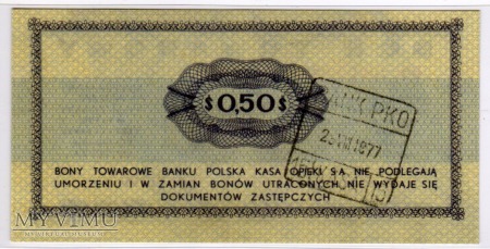 Bon Towarowy PeKaO - B16a - 50 Centów - 1969