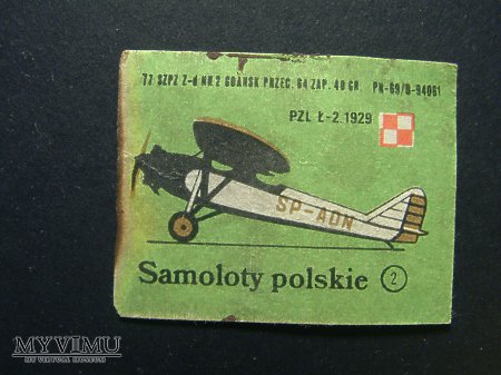 Etykieta - Samoloty polskie - PZL Ł-2.1929
