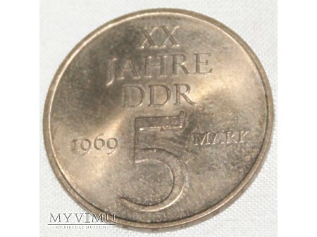 5 marek XX Jahre DDR 1969