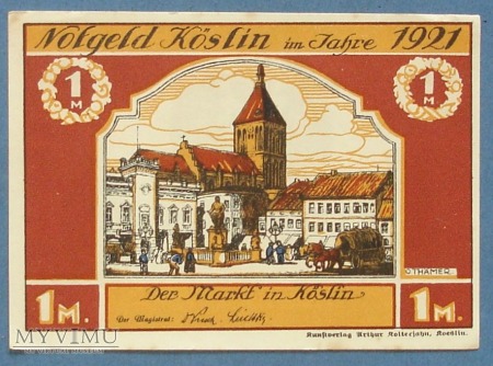 1 Mark 1921 r - Köslin - Koszalin