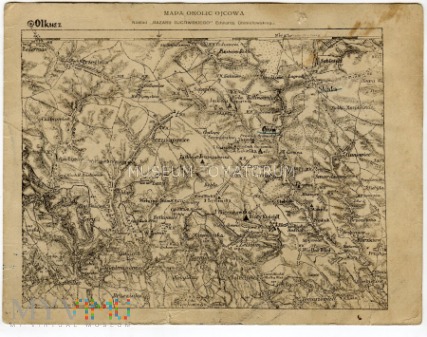 Mapa okolic Ojcowa - lata 20-te XX wieku