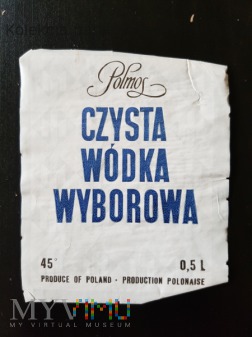 Wódka Czysta Wyborowa Polmos - Etykieta