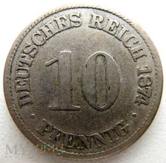 10 fenigów 1874 r. Niemcy (Cesarstwo)