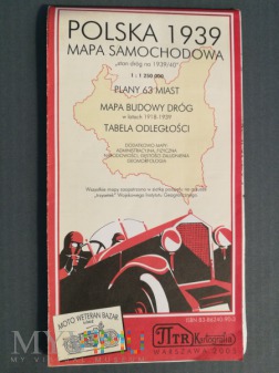 Mapa Samochodowa 1939 rok - reedycja