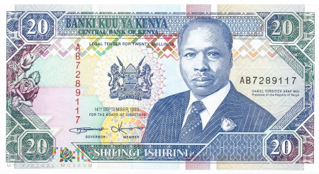 Kenia - 20 szylingów (1993)