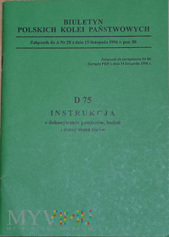 D75-1996 Instrukcja o pomiarach i badaniu torów