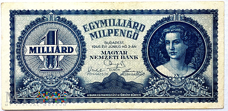 Węgry 1 000 000 000 000 000 pengo 1946