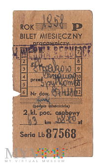 Bilet miesięczny Alwernia Regulice - Kraków
