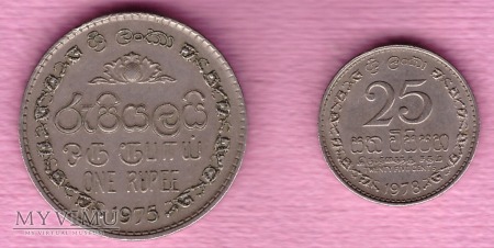 Sri Lanka, One Rupee, 25 centów