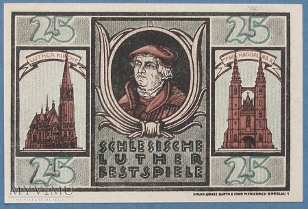 25 Pfennig 1921 r - Breslau - Wroclaw
