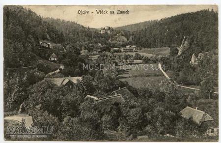 Zamek w Ojcowie - widok z oddalenia sprzed 1913