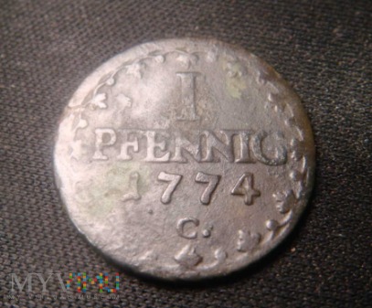 Duże zdjęcie Prusy, Saksonia, 1 Pfennig, 1774 ,C